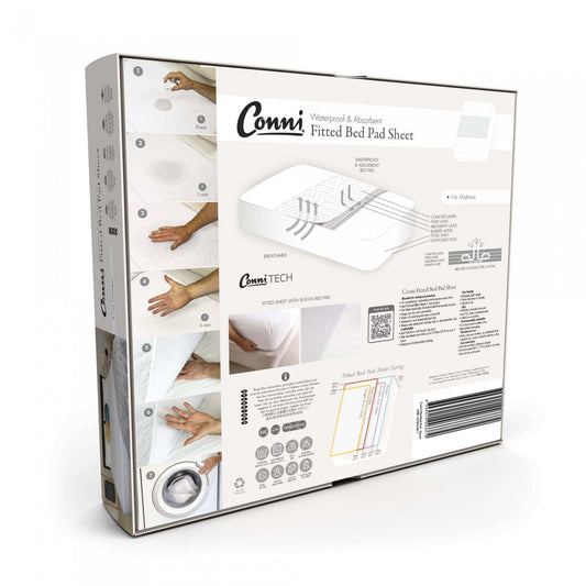 Spannbetttuch mit integrierter Unterlage, weiß