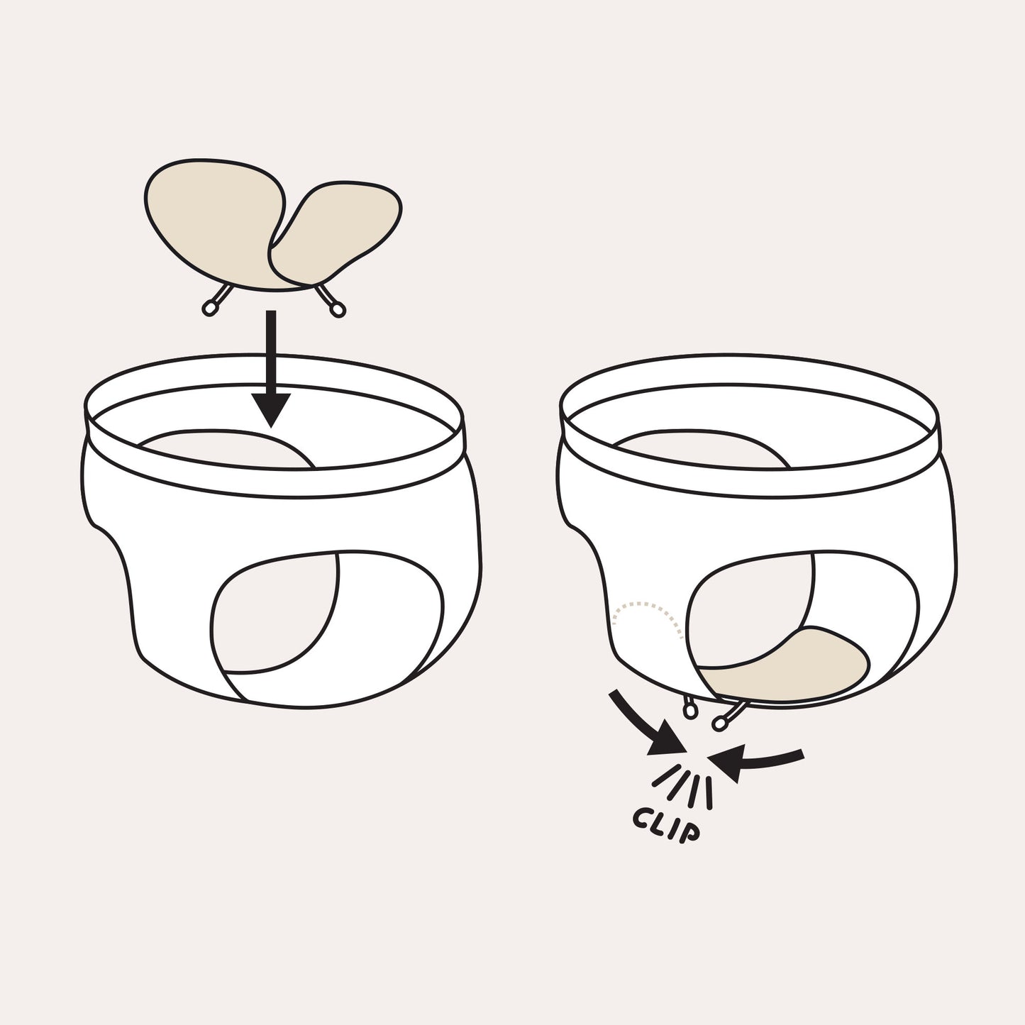 Women’s Incontinence Pads, ecru